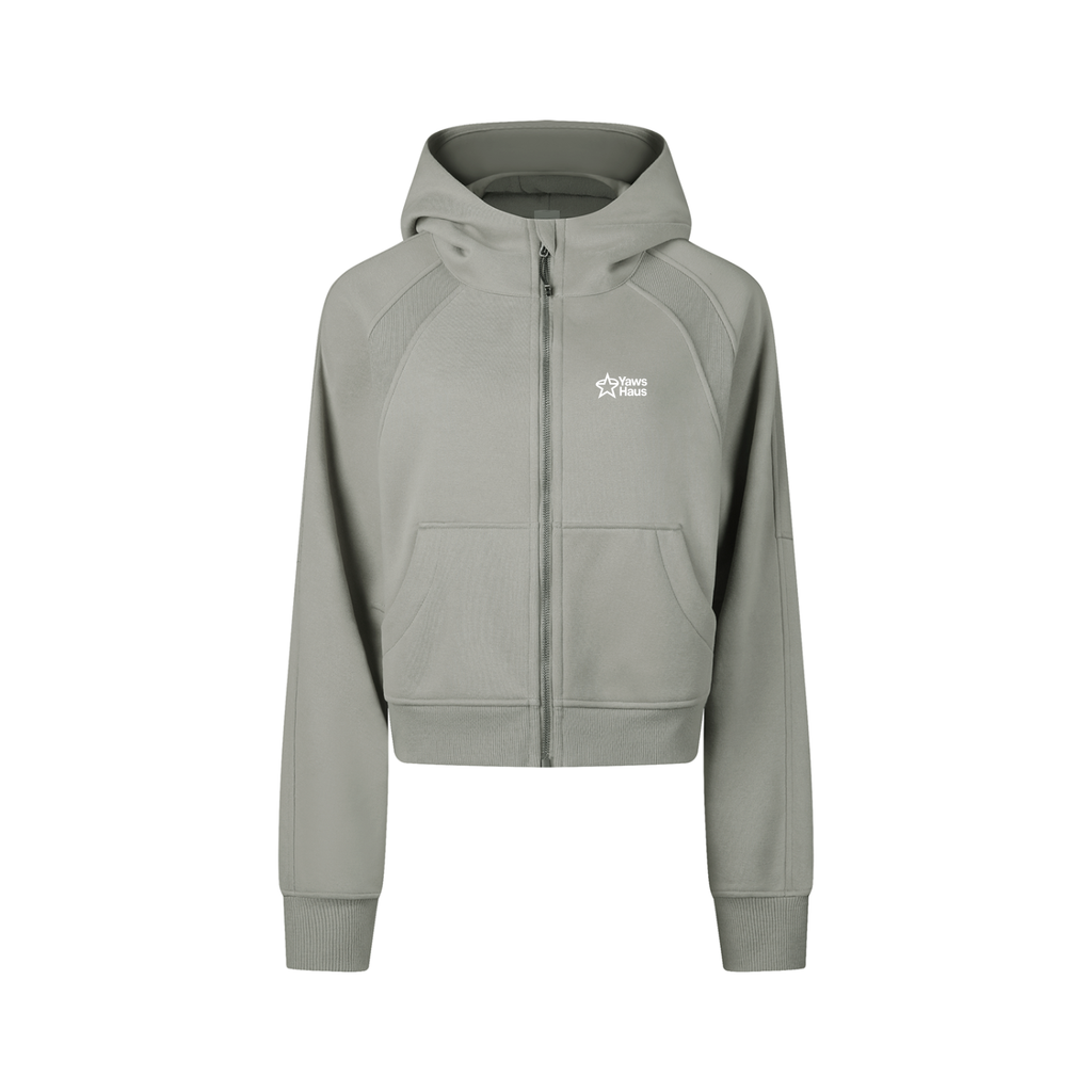 Cropped Zip-Through Hoodie