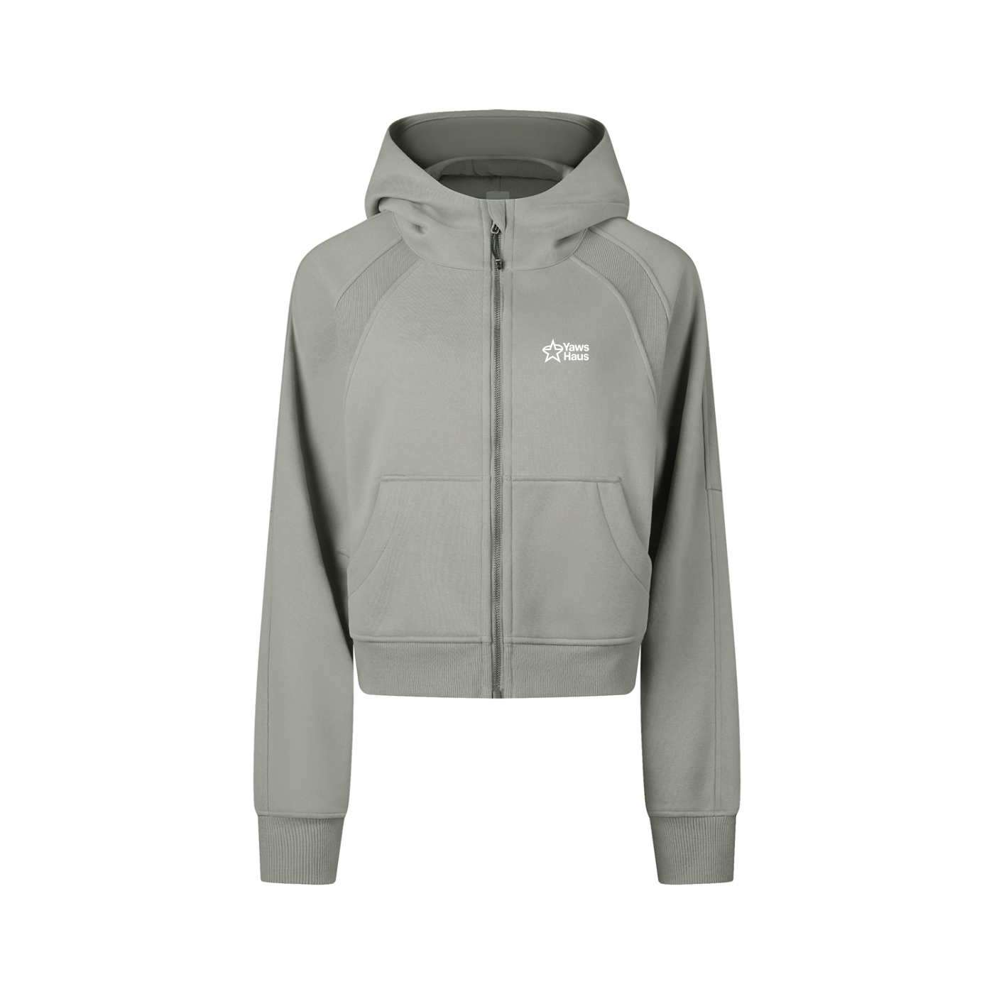 Cropped Zip-Through Hoodie